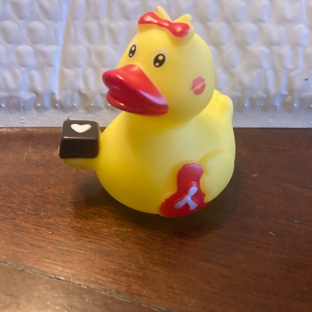 New Collective Festive Voice "Yellow Bow Duck" 2.3 inch Duck, One of a Kind